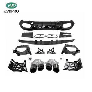 Diffuseur arrière PP avec tuyau d'échappement pour 2019-2021 MERCEDES BENZ A-CLASS W177 A180 A200 A35 KITS DE CARROSSERIE DE VOITURE <span class=keywords><strong>A45</strong></span> <span class=keywords><strong>AMG</strong></span> STYLE - Product Image 1