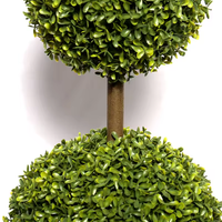 Starmap Plante Artificielle en Plastique, Fausses Feuilles de Cacahuète et Herbe de Milan en Pot à Trois Boules, 80-100cm, Pour Intérieur et Extérieur, Nouveauté Chinoise