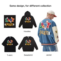 Veste en polaire avec broderie et fermeture éclair, pull à capuche de Style américain, poids lourd de 400g/m2