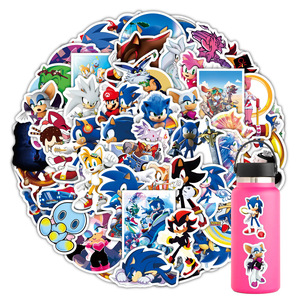 Marca ZY 50-100 piezas Cross-Border <span class=keywords><strong>Sonic</strong></span> Graffiti PVC UV impreso pegatinas impermeables para equipaje Notebook Scooter y taza de agua - Product Image 5