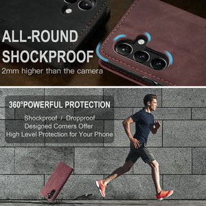 CaseMe étui de téléphone mains libres pour Samsung Galaxy A15 étui Business <span class=keywords><strong>Mobile</strong></span> Wallet Flip Cover pour Samsung A15 A35 A55 Carte de crédit - Product Image 3