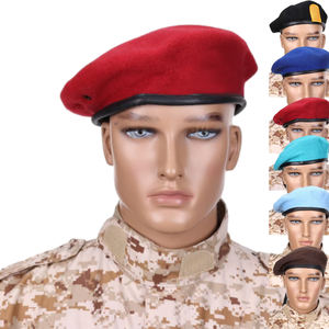 Logo personnalisé hiver béret chapeau casquette femmes Original français laine tactique uniforme pour fête ou pêche dentelle tissu - Product Image 4