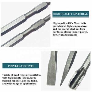 Penjualan Laris Alat Batu 17 Mm SDS Plus Batang Heksagonal Poin Pahat Dingin Datar - Product Image 6