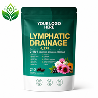 Complément alimentaire botanique 21-en-1 pour le soutien lymphatique, 4275 mg équivalents par portion, 240 gélules molles, sans gluten, sans produits laitiers, non OGM
