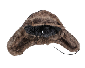 Özel Unisex Aviator şapka Faux deri Pilot kap kış Trapper avcılık rüzgar geçirmez örme şapka - Product Image 5