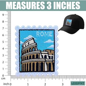 Patch brodé Colisée de Rome 3 pouces, thermocollant ou à coudre, applique de voyage en tissu feutre non tissé - Product Image 3