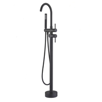 Robinet de baignoire sur pied en acier inoxydable sans plomb, double fonction douche et bain, à montage au sol, pour hôtels, directement de l'usine