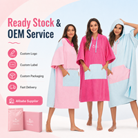 Poncho en tissu éponge pour adultes et enfants, séchage rapide, robe de bain facile à changer pour la natation, le surf et la plage