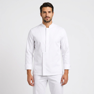 Camisa de Camarero 100% Algodón, Manga Larga, Transpirable, Uniforme de Servicio para Personal de Restaurante y Hotel, Fabricante OEM, Suministro al por Mayor - Product Image 1