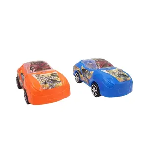 Hot sell pull string car Patrol car with light pull wire car candy toy for kids