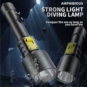 ไฟฉาย LED อลูมิเนียมอัลลอยด์กำลังสูงสำหรับดำน้ำ <span class=keywords><strong>IP68</strong></span> XHP70/XHP160 ไฟฉายกันน้ำสำหรับกิจกรรมกลางแจ้งและใต้น้ำ ความสว่างสูง - Product Image 2