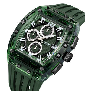 Reloj de Cuarzo para Hombre, Resistente al Agua, Caja Cuadrada de Silicona, Esfera con Diseño Elegante, Reloj de Pulsera Deportivo de Moda, Cronómetro, Skmei 2606 - Product Image 1