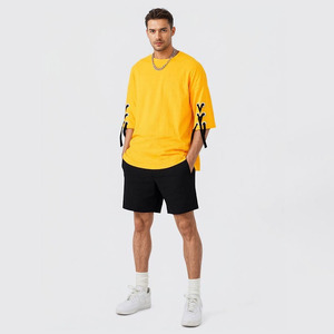 <strong>alibaba</strong> Suppliers New Arrivals Men's Casual Wear Custom logo Lace up Short Sleeve <strong>t</strong> <strong>Shirt</strong> <strong>Wholesale</strong> Cheap Tee - Product Image 2