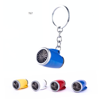 Petit cadeau de luxe tendance, porte-clés mousqueton rotatif léger en alliage de zinc, moteur turbofan d'avion, pendentif de sac à dos personnalisé