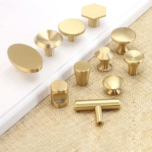 Brass Cabinet Knob Gold Cabinet Knobs Modern Vintage Brushed Solid Brass Furniture Kitchen Drawer Door Knob Pull Handle ALL BRASS KNOBS SERIES