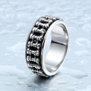 Bagues en acier inoxydable pour hommes, design chaîne de <span class=keywords><strong>moto</strong></span> vintage, bijoux de mode Tempusort, vente en gros - Product Image 3