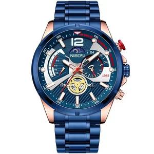 กําหนดโลโก้ของคุณเอง <span class=keywords><strong>1985</strong></span> <span class=keywords><strong>Nibosi</strong></span> 2591 นาฬิกานาฬิกาสําหรับชายควอตซ์นาฬิกาแฟชั่นLuminous Chronograph Hommes Montre Reloj - Product Image 3