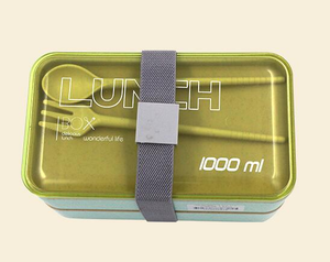 Fiambrera Bento de plástico con tapa plana Rectangular de trigo y paja, contenedor a prueba de fugas - Product Image 6