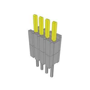 Conectores de Marca DWM-04-51-<span class=keywords><strong>L</strong></span>-S-200, Espaçador de Conector 4P Flex Stack DWM, Conector DWM0451LS200 de 1.27mm Banhado a Ouro, Montagem em Furo Passante - Product Image 1