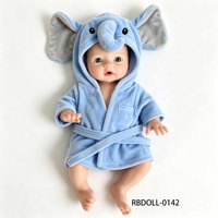 MSYO Poupée Reborn en Silicone Personnalisée de 16 Pouces, Barboteuse à Capuche avec Oreilles d'Animaux, Cadeau de Compagnie pour Enfants