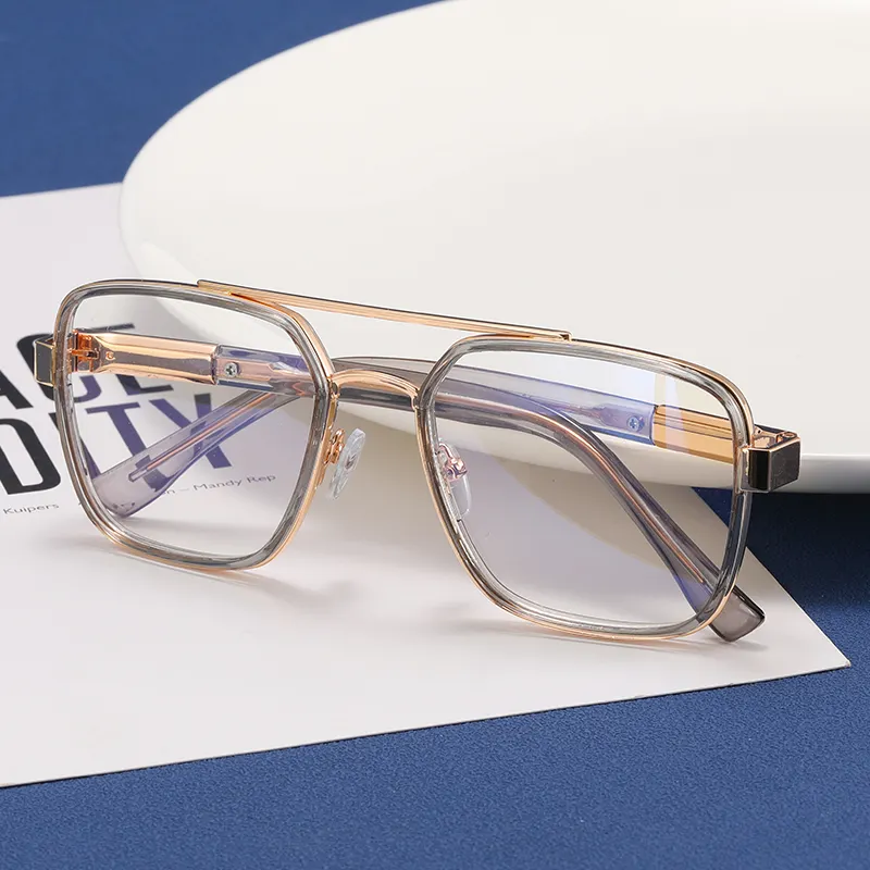 2023 Men Transparent Fashion Eyewear Trending Blue Light Blocking Glasses Women Large Frame Tr90 Black Anti Ray Eyeglasses