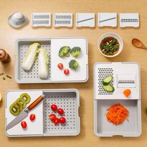 Drainage 3 in 1 Kitchen Chopping <b>Tool</b> Kitchen Double-Sided Chopping Board Storage Tray Folding Washing Basin - Product Image 1
