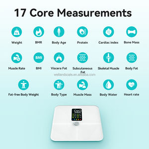 Balanzas de baño digitales Welland, analizador electrónico inteligente con aplicación, tipo de Sensor alimentado por batería, peso máximo 180kg - Product Image 2