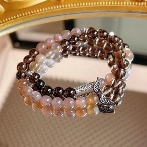 Cristal de roca negro natural y pulsera de cristal de cuarzo ahumado, joyería de moda de cristal curativo para regalos - Product Image 5