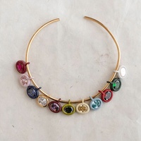 LYBURCHI Pendentif ovale en alliage de laiton plaqué or 14K/18K avec émail et pierre de naissance des 12 mois, breloque en zircon cubique, bijoux de mode personnalisés, vente en gros