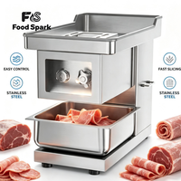 Machine industrielle automatique de découpe de viande en acier inoxydable pour boucherie, idéale pour la viande de bœuf, de porc et de viande congelée.
