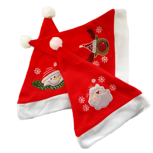Gorro de Santa Claus Bordado de Alta Calidad HANTANG, Estilo Europeo y Americano, Tela No Tejida, para Adultos y Niños, Decoraciones Navideñas - Product Image 1