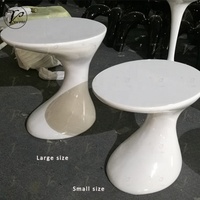 Mesa de Centro Moderna en Forma de C con Tapa de Fibra de Vidrio, Diseño Transicional para Sala de Estar, Muebles para el Hogar YUWEI YUWEI-T256 Múltiples