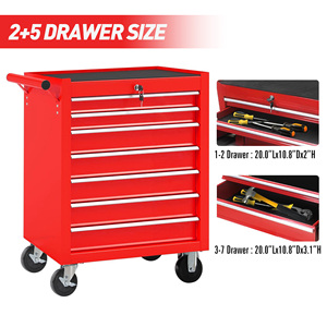 Coffre à outils roulant à 7 tiroirs avec roues, armoire de rangement d'outils multifonctionnelle pour garage, entrepôt, atelier, atelier de réparation - Product Image 6
