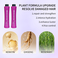 Perawatan Rambut Keratin Organik Brasil dengan Krim Protein Minyak Argan 2-IN-1 untuk Meluruskan & Memperbaiki Rambut 1000ml