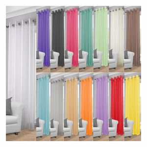 Rideaux à prix avantageux, vente chaude, tissu voile 100% polyester pour fenêtres, rideaux transparents - Product Image 1