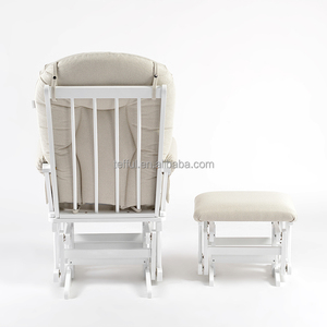 Fauteuil à bascule pour bébé, dossier haut, couleur beige, pour maman allaitant un nouveau-né - Product Image 3
