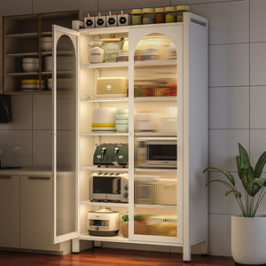 Support de rangement de cuisine multicouche sur pied avec ouverture de comptoir Armoire à vaisselle pour <span class=keywords><strong>four</strong></span> à <span class=keywords><strong>micro</strong></span>-ondes Chariots mobiles pour îlots de cuisine - Product Image 1