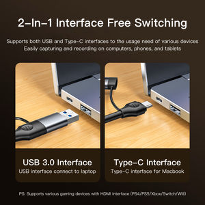 <span class=keywords><strong>Carte</strong></span> de capture vidéo SAMZHE USB 3.0/Type-C vers HDMI, entrée 4K pour <span class=keywords><strong>PS5</strong></span>/NS, téléphone, caméra, jeux, streaming en direct, enregistreur, dispositif de capture 2K - Product Image 2