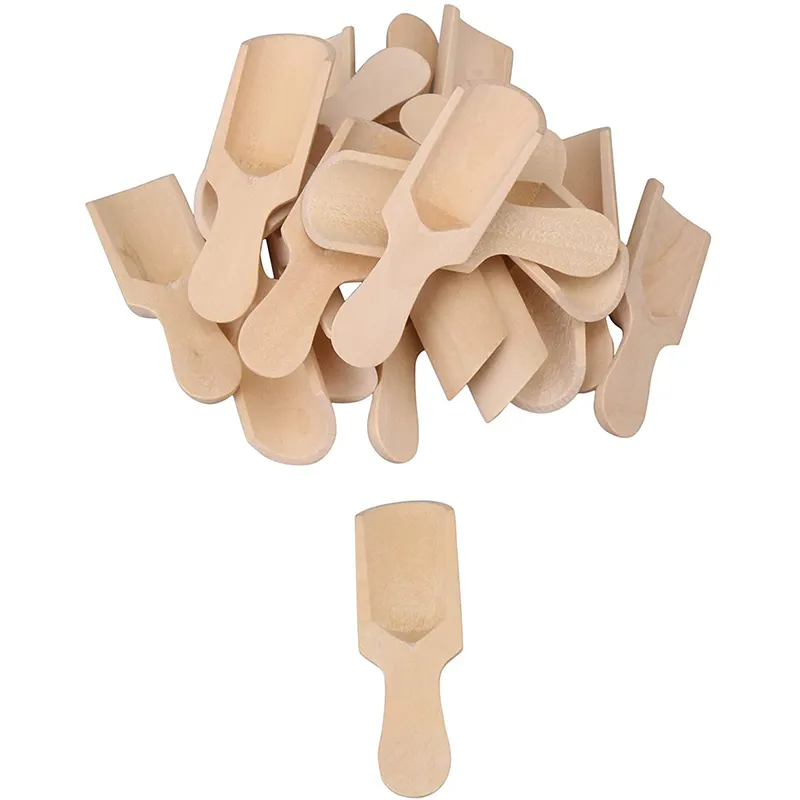 Wholesale Mini Wooden Bath Salt Spoon Candy Spoon Tea Measuring Scoop