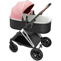 Poussette de luxe en lin pour bébé, certifiée EN1888, pliable, avec roues universelles à 360°, design élégant