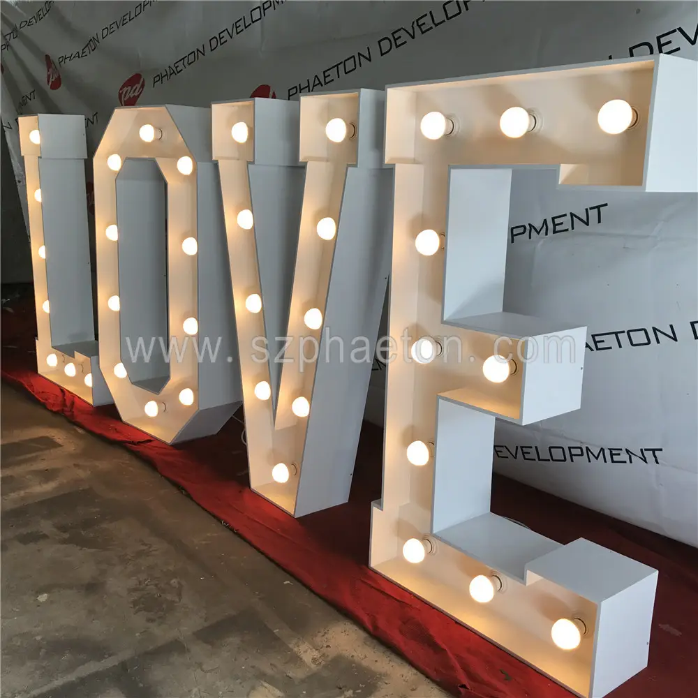 LED kayan yazı harfler aşk mektupları 4ft için düğün dekorasyon & malzemeleri