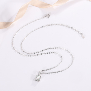 <span class=keywords><strong>Collar</strong></span> de Plata de Ley 925 con Colgante Rectangular de Diamante Moissan, Joyería Fina de Lujo y Alta Gama - Product Image 5