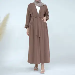 2024 High Quality Fashion Wholesale Factory High Quality Islamic Clothing Muslim Kimono Cardigan Abaya Women Muslim Dress