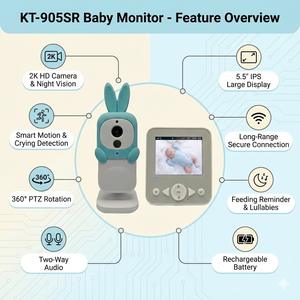 Monitor para Bebés con Diseño de Clip para Cinturón, Pantalla de 2.8 Pulgadas, Audio Bidireccional, 1080P HD, Batería Recargable, Visión Nocturna, Comunicación FHSS de 2.4GHz - Product Image 2