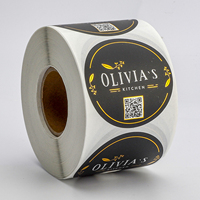 Étiquettes Autocollantes Personnalisées Rondes en Vinyle Imperméable pour Produits Alimentaires, Impression à Chaud Doré avec Logo et Code QR