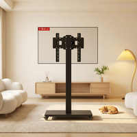 Stan TV putar 90 derajat portabel, layar LCD berdiri 26 "-55", troli baja logam bergerak bebas untuk penggunaan kantor
