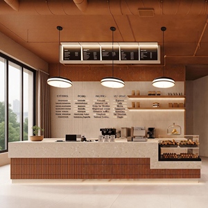 Diseño Personalizado para Mostradores de Cafeterías, Barra de Café Moderna y Elegante Personalizada para Mostrador de Cafetería, Precio de Fábrica - Product Image 5