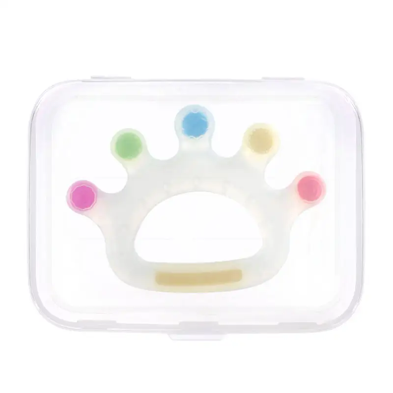 ขายส่ง BPA ฟรีที่กำหนดเองความปลอดภัยของเล่นเด็ก Crown ซิลิโคน Teether