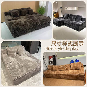 Hiện đại vải to sợi cắt <span class=keywords><strong>sofa</strong></span> Chaise, nén Pull-out <span class=keywords><strong>Sofa</strong></span> giường với đầy đủ bọt cho phòng khách - Product Image 3