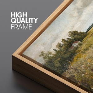 Peinture à l'huile de paysage contemporaine, peinte à la main, encadrée, pour la décoration artisanale rétro-moderne de la maison ou du bureau - Product Image 3